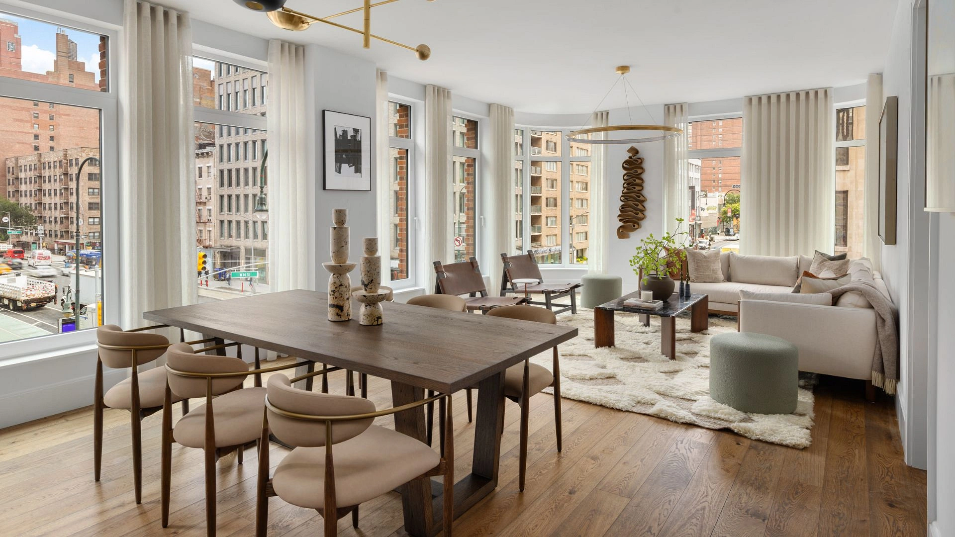 The Village West NYC show apartment as decorated by designer Sharon Blaustein.